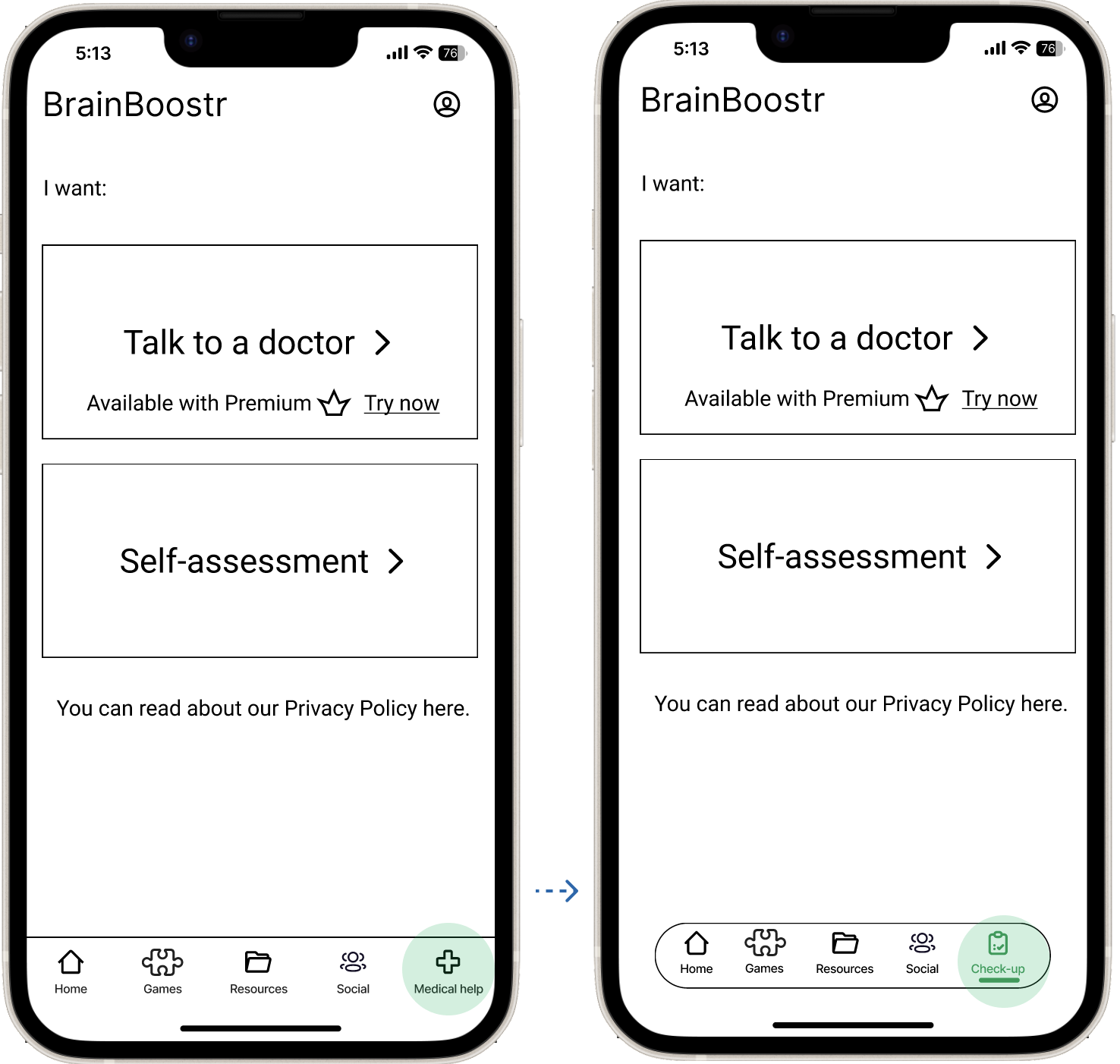 Before usability test iterations